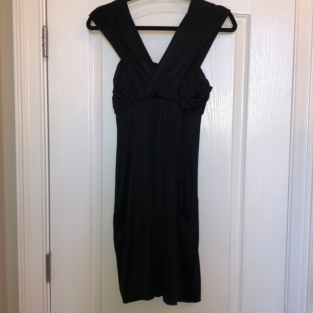 Laila Azhar black jersey mini dress